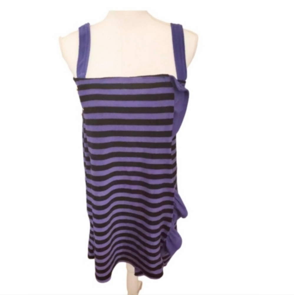Jessica Simpson purple terrycloth L / XL beach pool stripe swim suit cover up